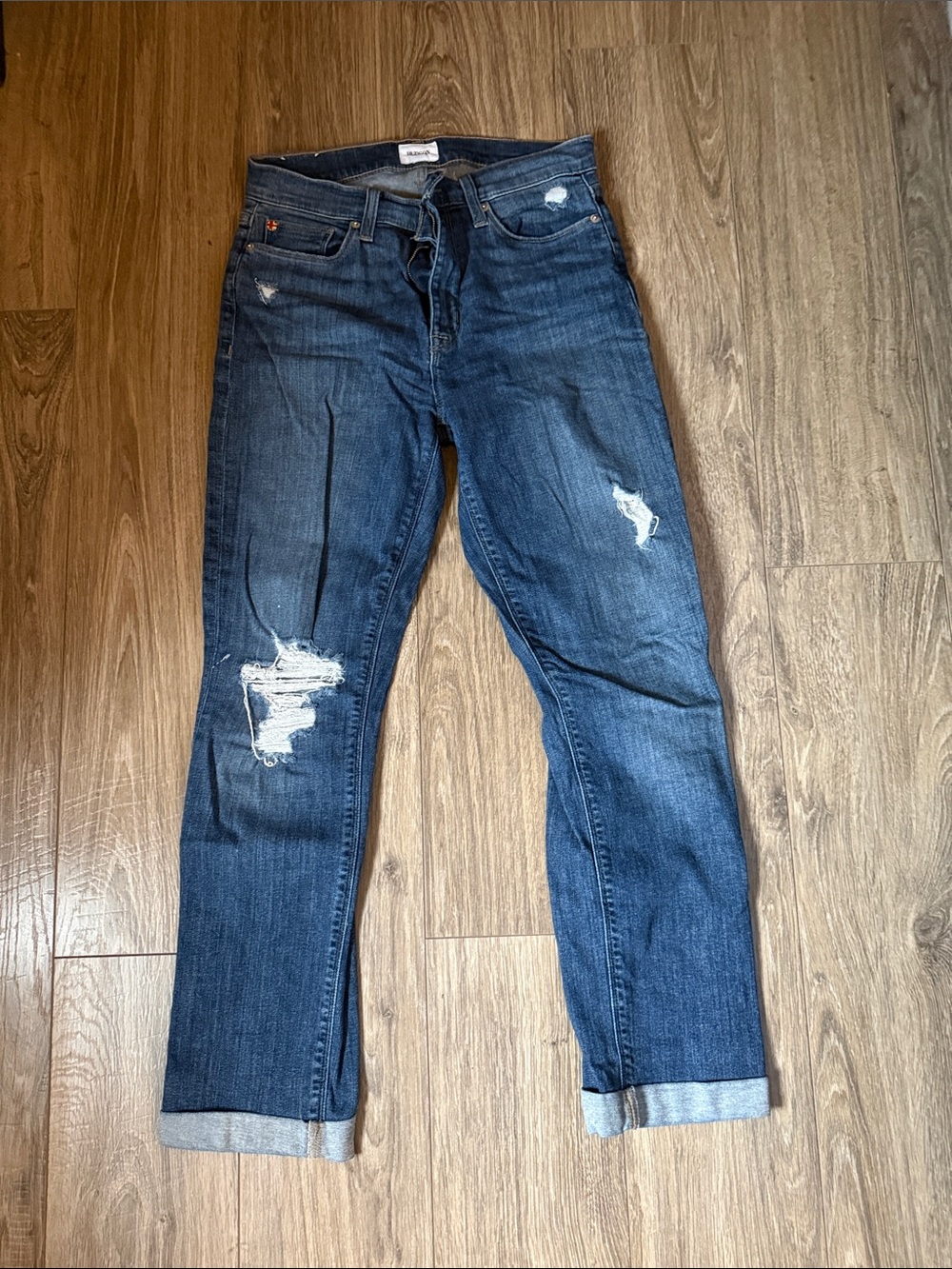 Hudson Distressed Dark Blue Denim Jeans